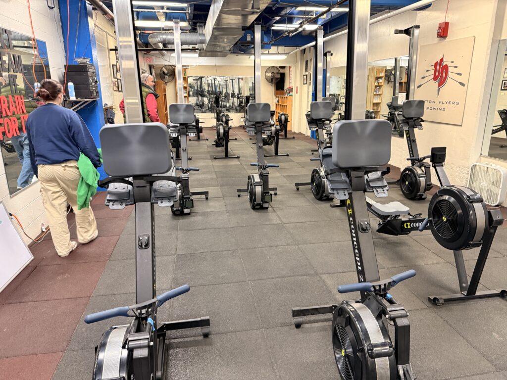 The erg/fitness room of the University of Dayton